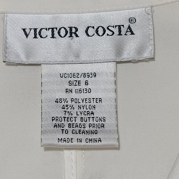 Victor Costa Vintage 70s Dimond White Cutout Shirt - Picture 9 of 11